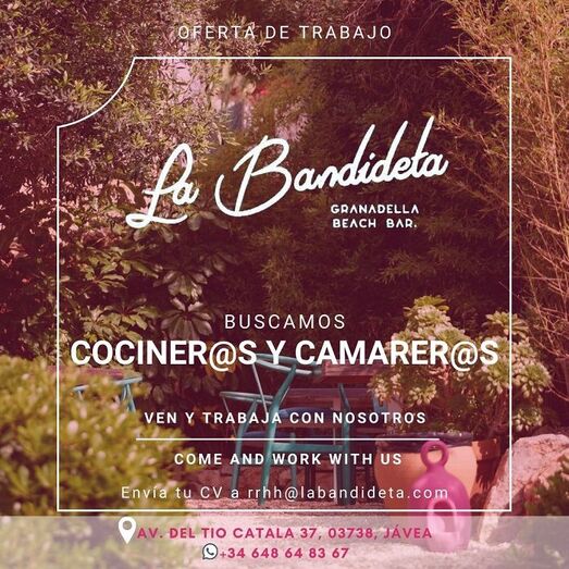 Oferta de empleo: Bandideta busca camareros y cocineros