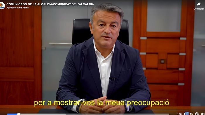 Llamamiento del alcalde, José Chulvi, a la responsabilidad de vecinos y visitantes