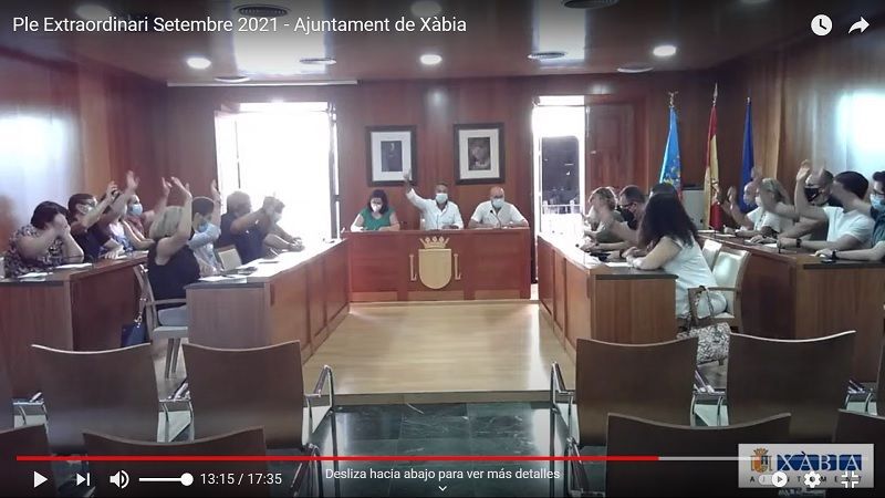 Sigue aquí el pleno del Ayuntamiento de Xàbia