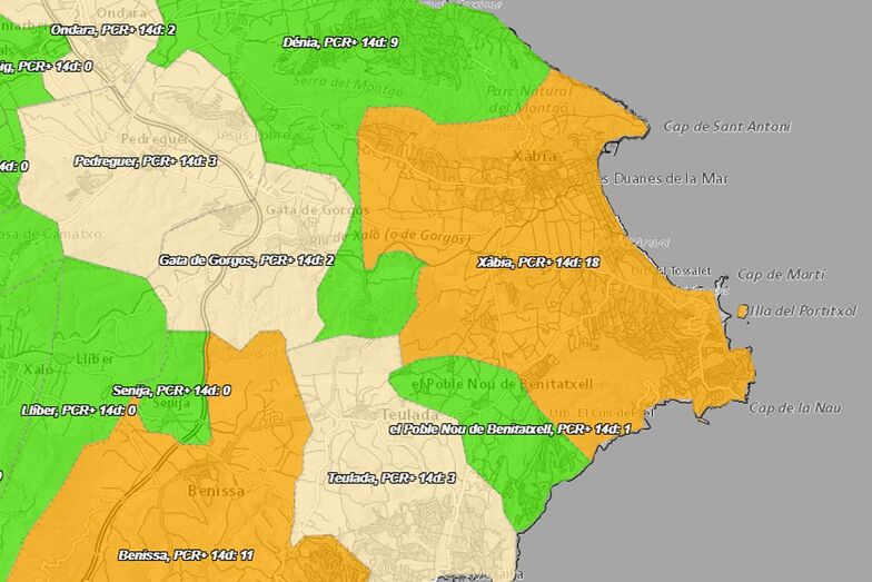 Xàbia es uno de los cinco municipios de La Marina que suma nuevos contagios desde el viernes