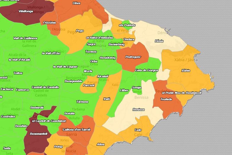 Xàbia experimenta un notable aumento de la incidencia acumulada en los últimos cuatro días