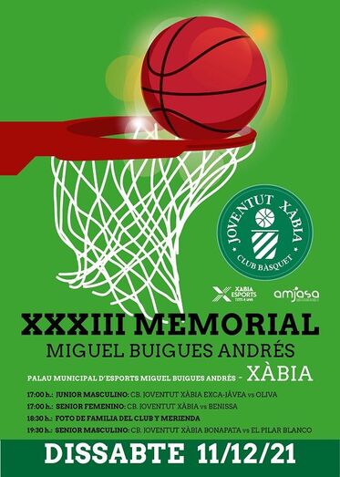 La familia del CB Joventut Xàbia se reunirá en el XXXIII Memorial Miguel Buigues Andrés