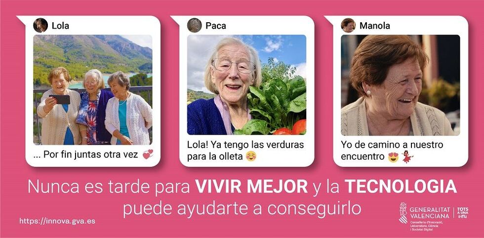 El Consell lanza la campaña 'Nunca es tarde para vivir mejor' para acercar la tecnología a las personas mayores