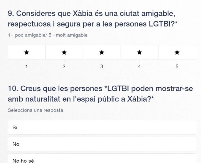 La concejalía de Igualdad elabora una encuesta para saber el grado de sensibilización del colectivo LGTBi de Xàbia