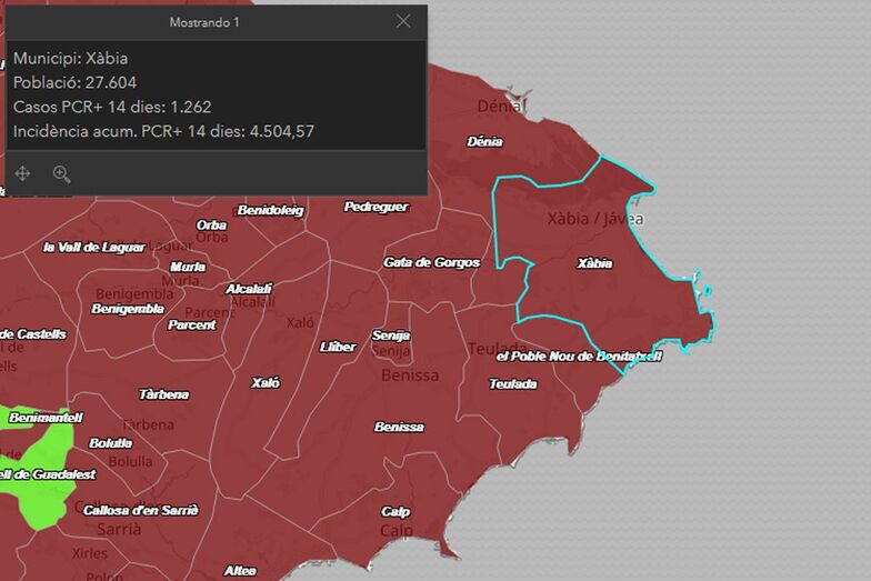 De un descenso a un aumento: Xàbia duplica el número de contagios en sólo tres días