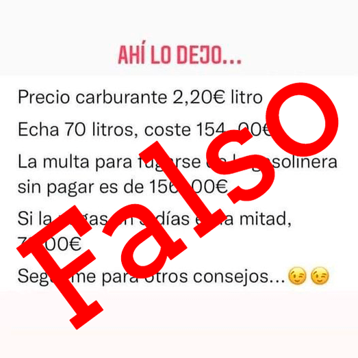 El falso bulo sobre fugarse de la gasolinera sin pagar que circula en las redes sociales