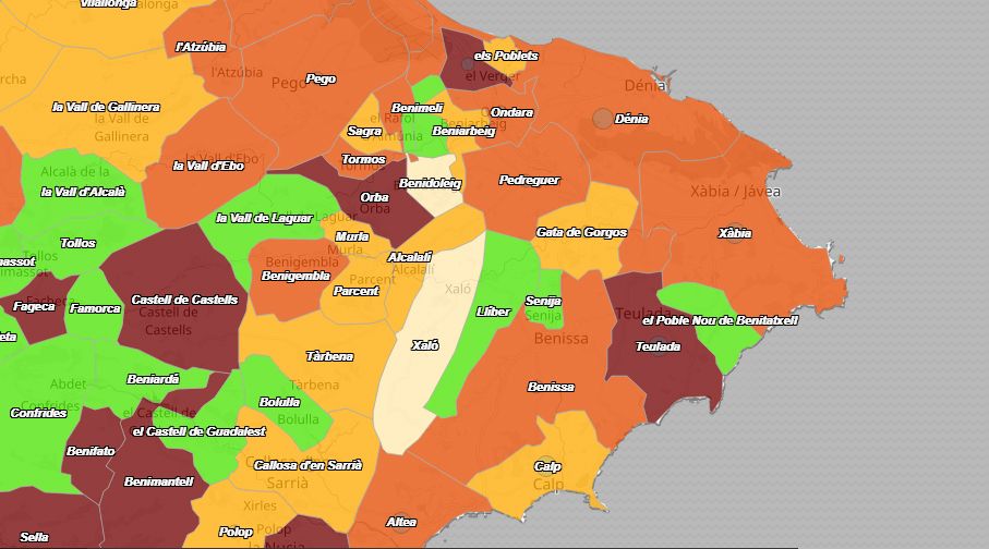 Xàbia a punto de abandonar el riesgo alto de contagio según la incidencia acumulada