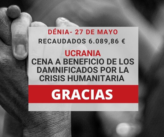 CEDMA, Rotary, Cruz Roja y Fundació Dénia recaudan 6000 euros para los damnificados por la crisis humanitaria en Ucrania