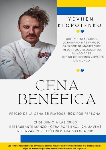 Manzo y Natalia Moskalenko se unen para ofrecer una cena benéfica con el ganador de MasterChef Ucrania