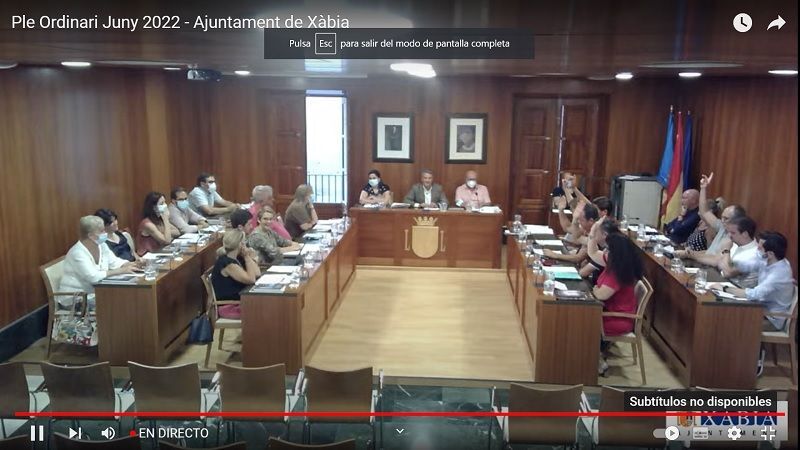 Sigue aquí el pleno del Ayuntamiento de Xàbia