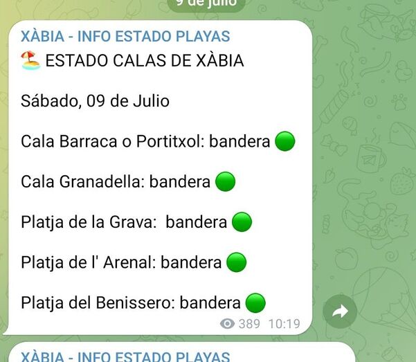 ¿Qué bandera ondea en las playas de Xàbia?