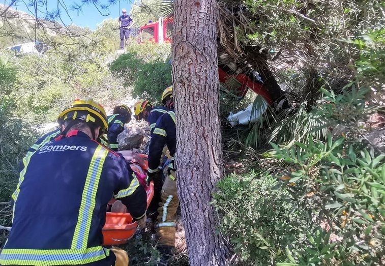 Rescatada tras caerse de la moto en la carretera de la Granadella