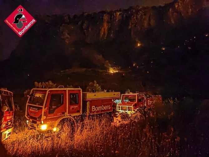 6.500 hectáreas quemadas y un perímetro de 50 kilómetros de ancho en el incendio de Vall d'Ebo