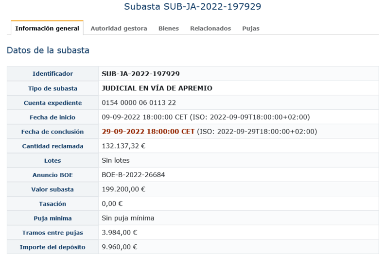 El Portal de Subastas del Gobierno subasta una vivienda en Duanes de la Mar (Xàbia) por 199.000 euros