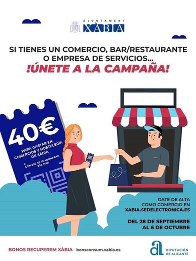 Abierto el plazo para que los Comercios de Xàbia se sumen al Bono Consumo