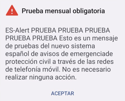 Protección Civil ensaya el envío de alertas a móviles ES-Alert en diversas Comunidades Autónomas