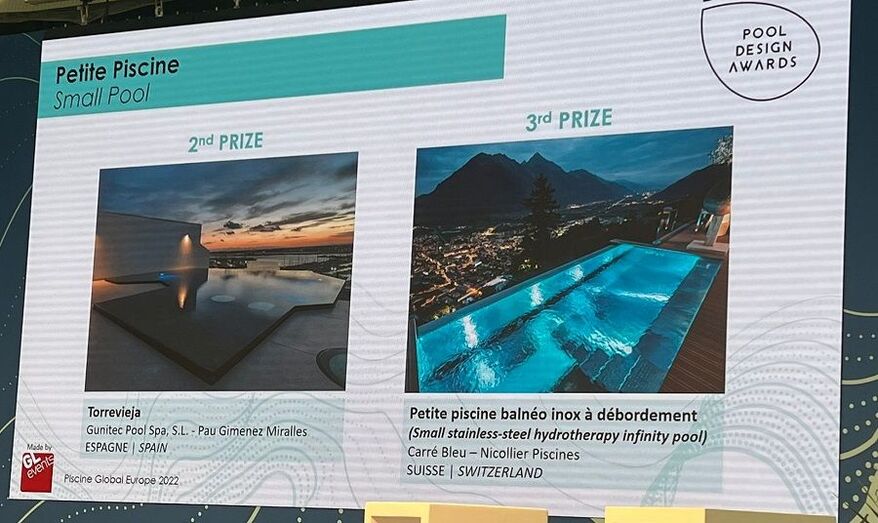 Gunitec recibe dos premios para sus piscinas en los premios mundiales de diseño