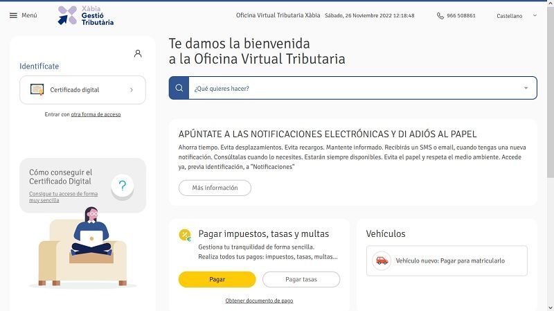 Xàbia pide una subvención de 150.000 euros para modernizar la sede electrónica